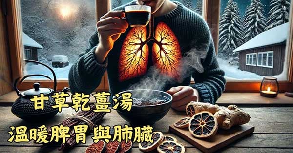 運用甘草乾薑湯,可以溫暖脾胃與肺臟