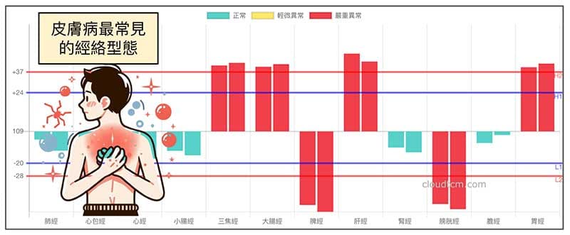 皮膚病最常見的經絡型態