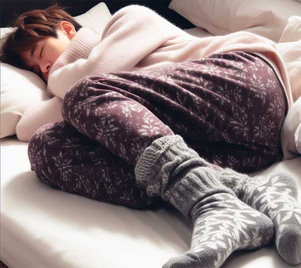 睡覺時穿長褲長襪有助於睡眠