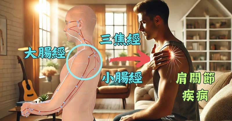 拍打上臂三焦經、大腸經與小腸經,可以預防肩關節疾病