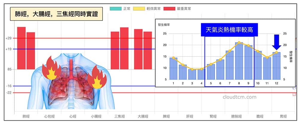 肺經、三焦經與大腸經實證