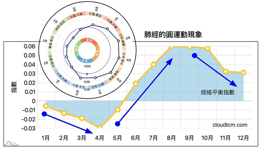 肺經的圓運動經絡現象