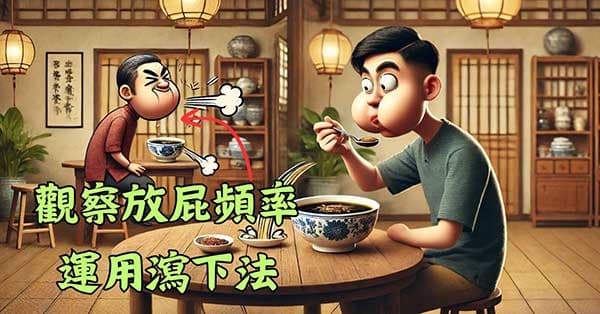 觀察放屁的頻率,運用瀉下法