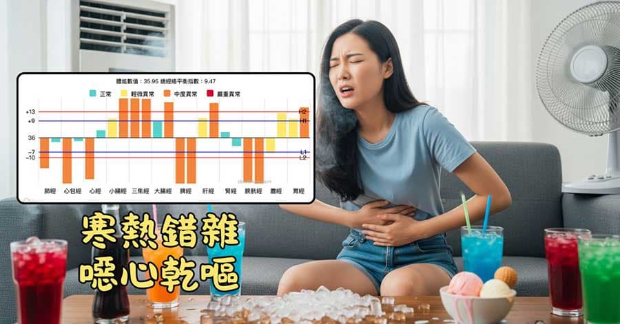 最容易乾嘔的經絡型態,也是鐵三角化熱極致現象