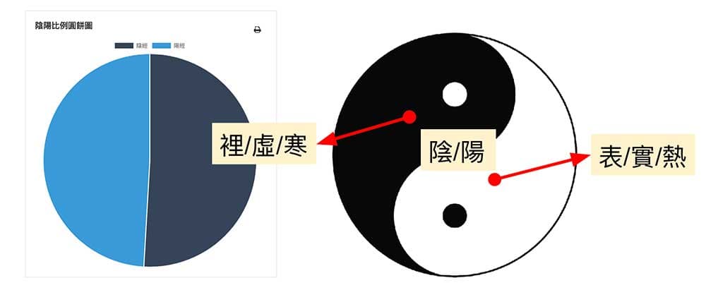 陰陽比例直接輔助八綱辯證