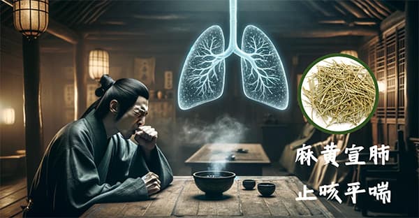 麻黃具備宣肺止咳平喘的功效