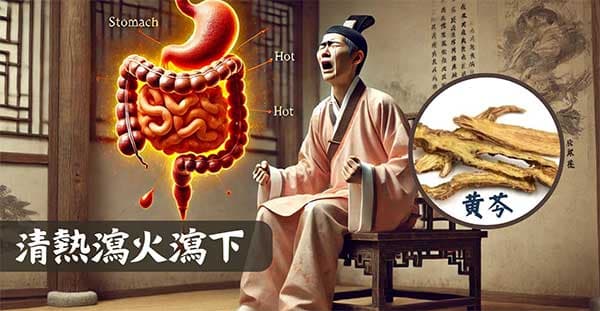 黃芩可以瀉大腸火,常被用來結合瀉下中藥