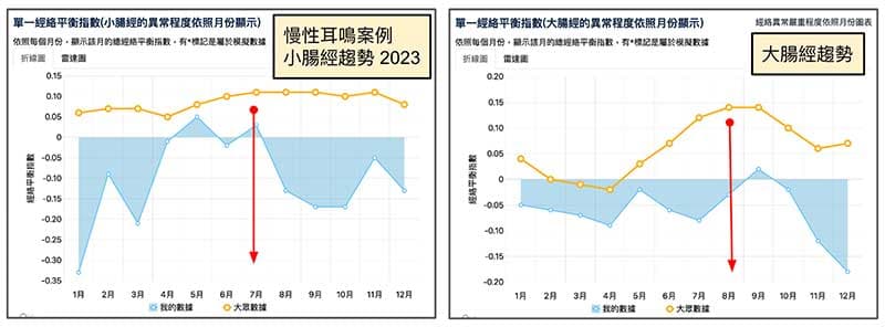 慢性耳鳴小腸經與大腸經能量趨勢