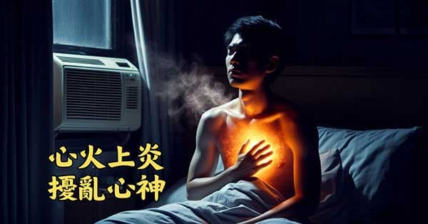 體內心火上炎時,深夜很容易熱醒而失眠