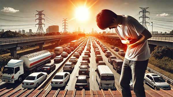 體內濕熱瀰漫,就像是夏季高速公路大塞車