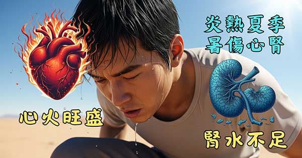 在炎熱的季節,心火過旺,腎水不足