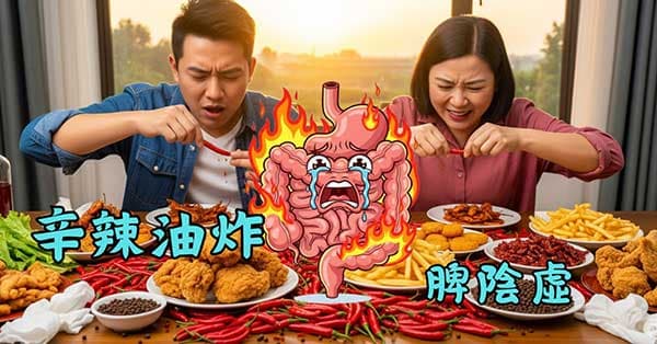 長期愛吃辛辣油炸食物,有機會出現脾陰虛證
