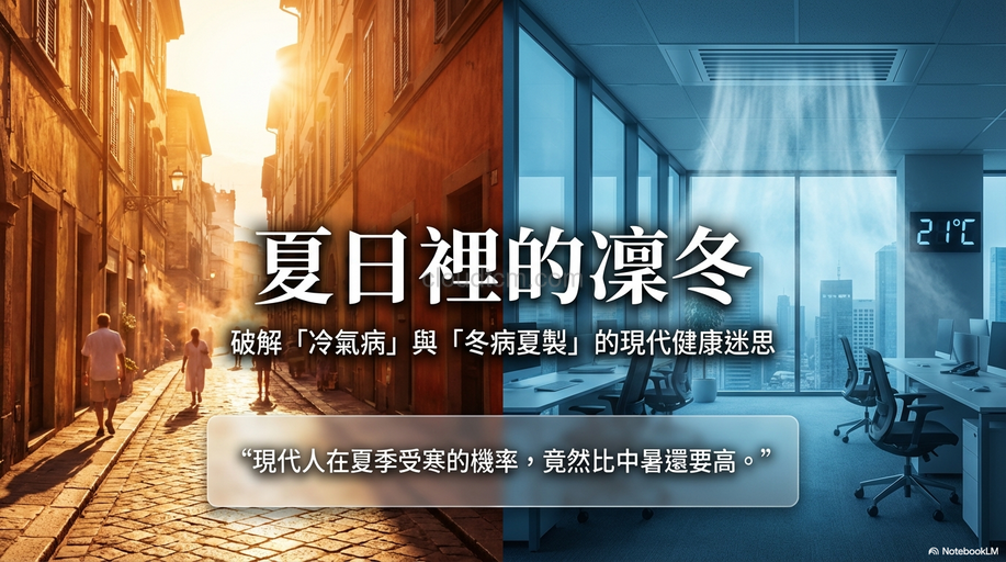 夏季受寒的機率比中暑高，預防冷氣病「冬病夏製」！